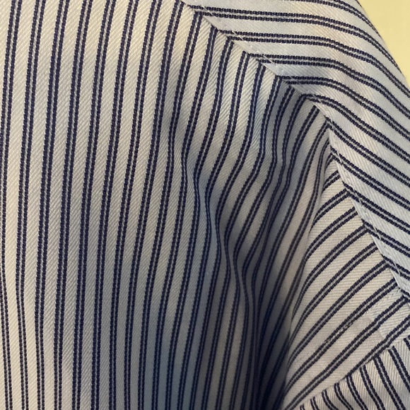 Joseph Abboud Men’s (size 34/35 neck 19) Navy Striped Dress Shirt - Picture 3 of 5